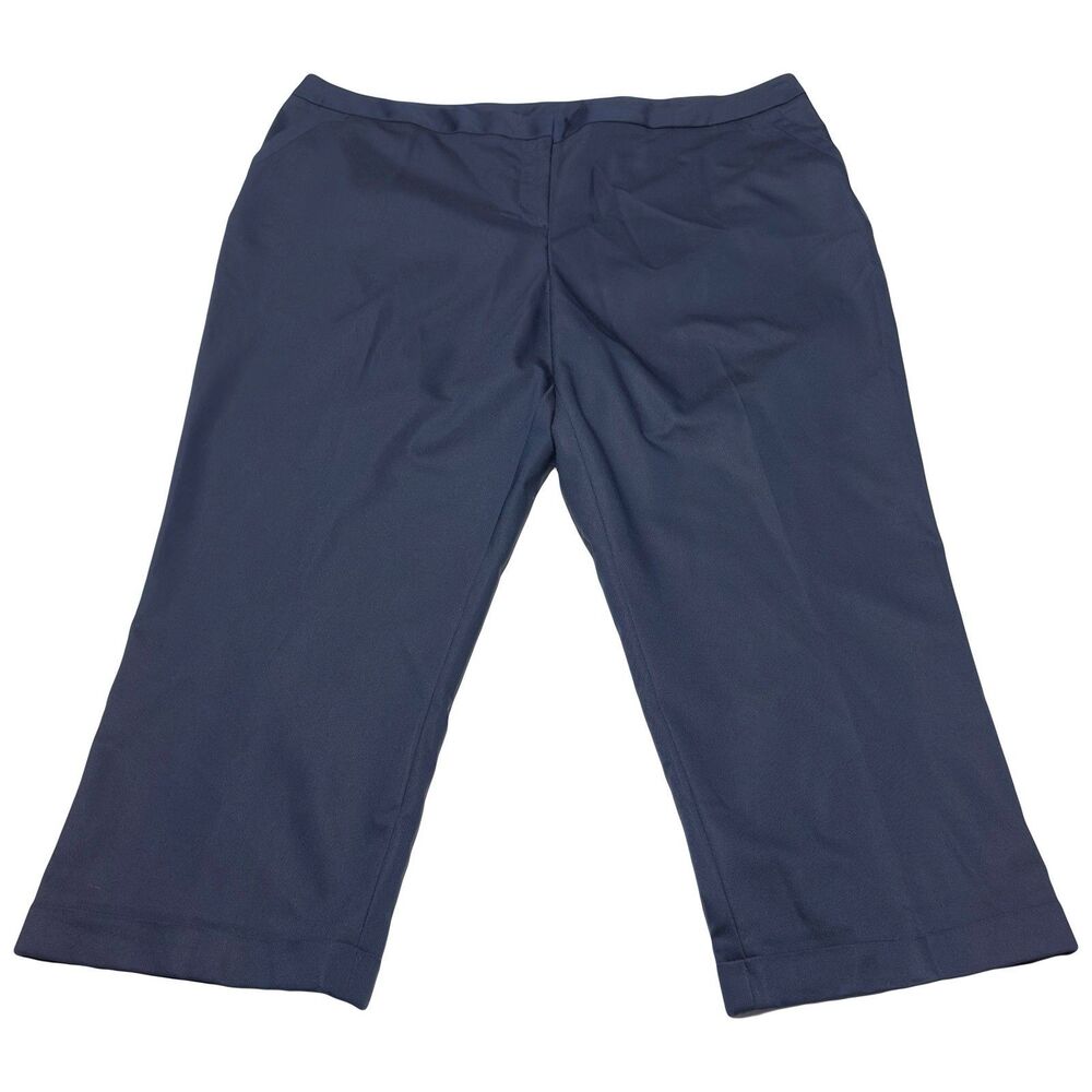 Lane Bryant The Lena Pants Women’s Size 24 Crop Navy Cuffed Moderately Curvy NWT